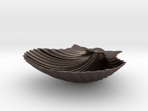 Scallop Shell in Polished Bronzed-Silver Steel