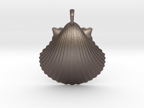 Scallop Shell in Polished Bronzed-Silver Steel
