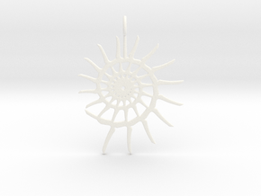 Spiral Pendant in White Smooth Versatile Plastic