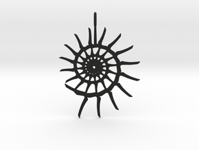 Spiral Pendant in Black Smooth Versatile Plastic