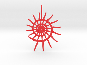 Spiral Pendant in Red Smooth Versatile Plastic
