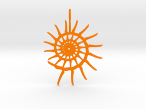 Spiral Pendant in Orange Smooth Versatile Plastic