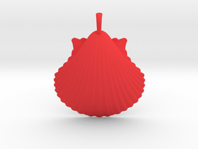 Scallop Shell in Red Smooth Versatile Plastic