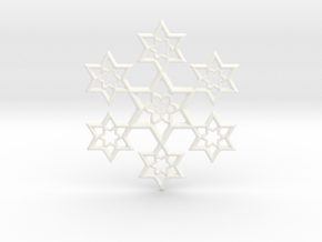 Stars Pendant in White Smooth Versatile Plastic