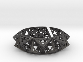 Sierpinski Bracelet in Dark Gray PA12 Glass Beads