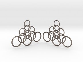 Ringy Earrings in Polished Bronzed-Silver Steel