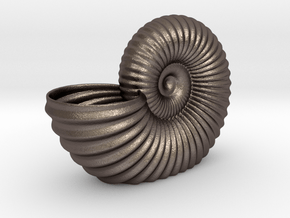 Shell Planter in Polished Bronzed-Silver Steel