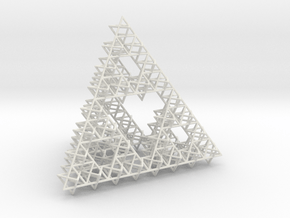 Sierpinski Tetrahedron Variation in White Natural Versatile Plastic