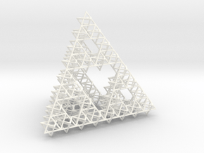 Sierpinski Tetrahedron Variation in White Smooth Versatile Plastic