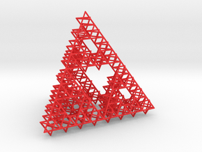 Sierpinski Tetrahedron Variation in Red Smooth Versatile Plastic