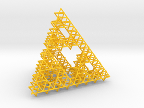Sierpinski Tetrahedron Variation in Yellow Smooth Versatile Plastic