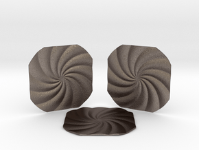 Spiral Coasters in Polished Bronzed-Silver Steel