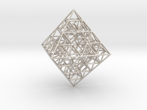 Sierpinski Octahedral Prism 5 cm. in Platinum