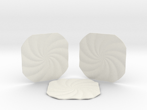 Spiral Coasters in White Natural TPE (SLS)