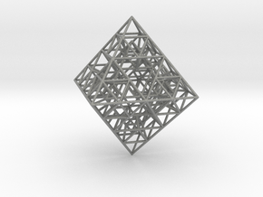 Sierpinski Octahedral Prism 5 cm. in Gray PA12