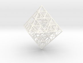 Sierpinski Octahedral Prism 5 cm. in White Smooth Versatile Plastic