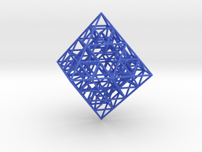 Sierpinski Octahedral Prism 5 cm. in Blue Smooth Versatile Plastic