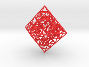 Sierpinski Octahedral Prism 5 cm. in Red Smooth Versatile Plastic