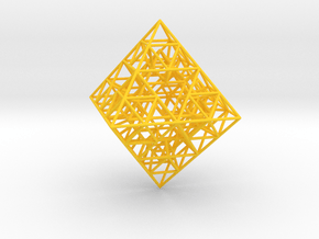 Sierpinski Octahedral Prism 5 cm. in Yellow Smooth Versatile Plastic