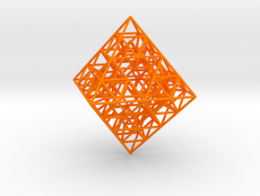 Sierpinski Octahedral Prism 5 cm. in Orange Smooth Versatile Plastic