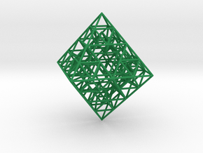 Sierpinski Octahedral Prism 5 cm. in Green Smooth Versatile Plastic