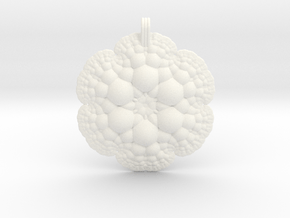 Fractal Pendant in White Smooth Versatile Plastic