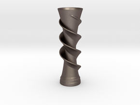 Vase 2238 in Polished Bronzed-Silver Steel