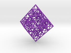 Sierpinski Octahedral Prism 6 cm. in Purple Smooth Versatile Plastic