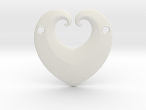 Hearty Pendant in White Natural Versatile Plastic