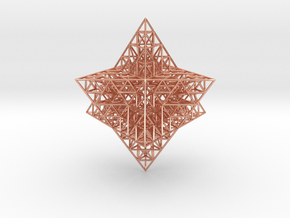 Sierpinski Merkaba Prism in Polished Copper