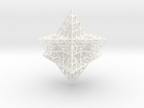 Sierpinski Merkaba Prism in White Smooth Versatile Plastic