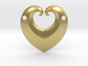 Hearty Pendant in Natural Brass