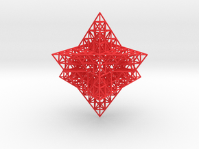 Sierpinski Merkaba Prism in Red Smooth Versatile Plastic