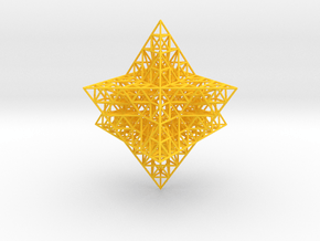 Sierpinski Merkaba Prism in Yellow Smooth Versatile Plastic