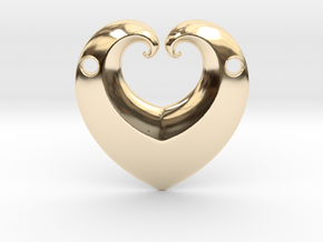 Hearty Pendant in 14k Gold Plated Brass