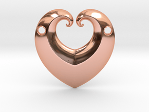 Hearty Pendant in Polished Copper