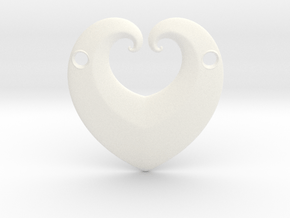 Hearty Pendant in White Smooth Versatile Plastic
