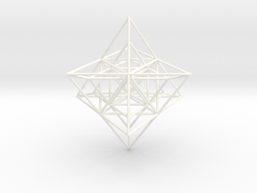 Merkaba Prism in White Smooth Versatile Plastic