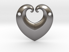 Hearty Pendant in Processed Stainless Steel 316L (BJT)