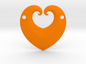 Hearty Pendant in Orange Smooth Versatile Plastic