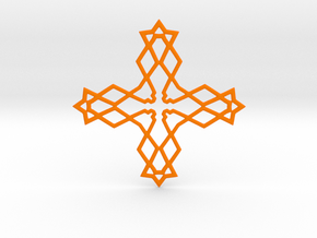 Cross in Orange Smooth Versatile Plastic