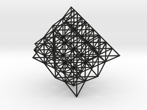 64 Tetrahedron Grid 5 inches in Black Smooth Versatile Plastic