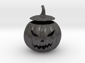 Halloween Pumpkin aka Jack-O-Lantern in Dark Gray PA12 Glass Beads