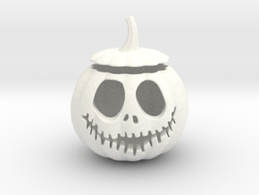 Halloween Pumpkin aka Jack-O-Lantern in White Smooth Versatile Plastic