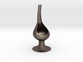 Vase 1328 in Polished Bronzed-Silver Steel