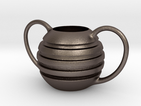 Pot in Polished Bronzed-Silver Steel