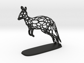Voronoi Kangaroo in Black Smooth Versatile Plastic