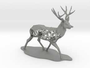 Low Poly Semiwire Deer in Gray PA12 Glass Beads