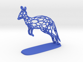 Voronoi Kangaroo in Blue Smooth Versatile Plastic