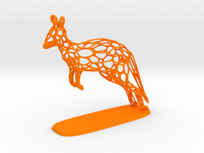 Voronoi Kangaroo in Orange Smooth Versatile Plastic